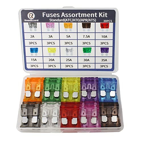 30Pcs Standard Blade Fuses Assortment Kit – ATC/ATO/APR/ATS Fuse Standard Fuse Standard car Fuse (2A/3A/5A/7.5A/10A/15A/20A/25A/30A/35A) for Car Boat Truck SUV Automotive Replacement Fuses