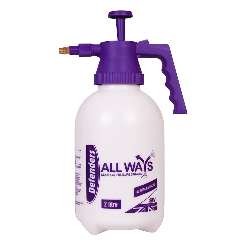 Defenders All Ways multi-use pump action pressure sprayer – 2L, adjustable for home & garden - Indoor plants, cleaning, outdoor, fertilisers, pesticides & weed killers