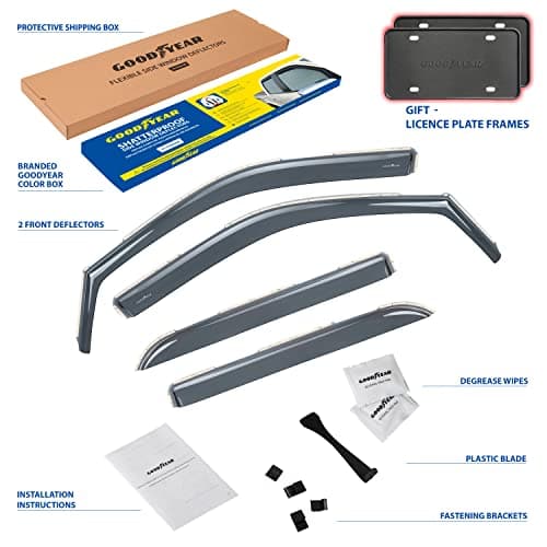 Goodyear Shatterproof in-Channel Window Deflectors for Trucks Dodge Ram 1500 2009-2018 Crew Cab, Rain Guards, Window Visors for Cars, Vent Deflector, Truck Accessories, 4 pcs- GY007758 — view 5