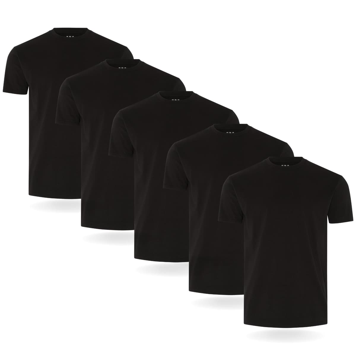 FM London 3/5-Pack Mens T Shirt - Premium Weight T-Shirts for Men with Lightly Fitted Design - Super Soft - Made with 100% Cotton - Stretch Fit for Any Occasion - Durable Comfort Fit — view 5