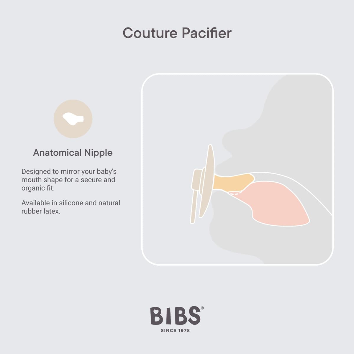 BIBS Couture Soother 4-Pack, BPA Free Dummy Pacifier, Orthodontic Nipple. Silicone, Size 2 (6-18 Months), Mustard Mix — view 4