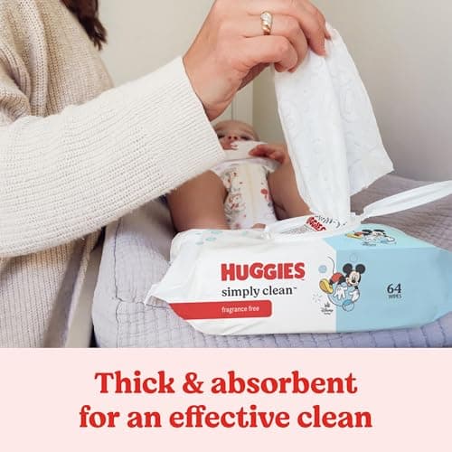 Huggies Simply Clean Unscented Baby Diaper Wipes, 3 Flip-Top Packs (192 Wipes Total), Packaging May Vary — view 3