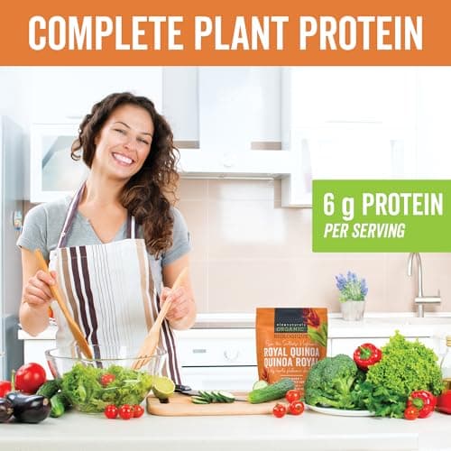 Viva Naturals Organic Quinoa (4 lb) – Quinoa Organic, Non-GMO & Pre-Washed Whole Grain | Gluten-Free Vegan Plant Protein, Source of Fibre & Iron, Puffed Rice & Pasta Substitute — view 5