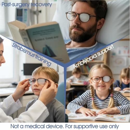 5 Pack Translucent Frosted Eye Patch for Glasses, Reusable Vision Patches for Lazy Eye, Amblyopia, Strabismus, Recovery Support — view 4