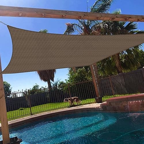 Windscreen4less 10' x 15' Sun Shade Sail Rectangle Outdoor Canopy Cover UV Block for Backyard Porch Pergola Deck Garden Patio (Brown)