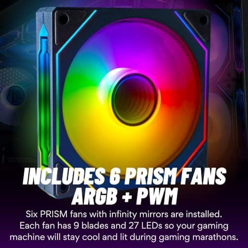 Stratos Micro RX 9070 XT, Ryzen 7 7800X3D, 32GB DDR5 RAM, 2TB NVMe SSD, Gaming Desktop PC w/Windows 11 Pro, 3-Year Warranty, RGB Keyboard+Mouse, Internal Wi-Fi 6E, 3X DP & HDMI — view 4