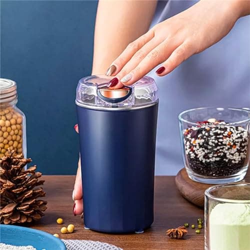 Coffee Grinder for Kitchen, 200W Powerful Electric Spice Herb Grinder Dry Comes with Removable Stainless Steel Blades, Large Capacity Suitable for Grinding Spices, Herbs, Coffee Beans, Grains, Nuts
