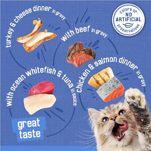 Purina Friskies Gravy Wet Cat Food Variety Pack, Savory Shreds With Beef, Turkey and Cheese Dinner, Chicken and Salmon Dinner, With Ocean Whitefish and Tuna - (Pack of 32) 5.5 oz. Cans — view 4