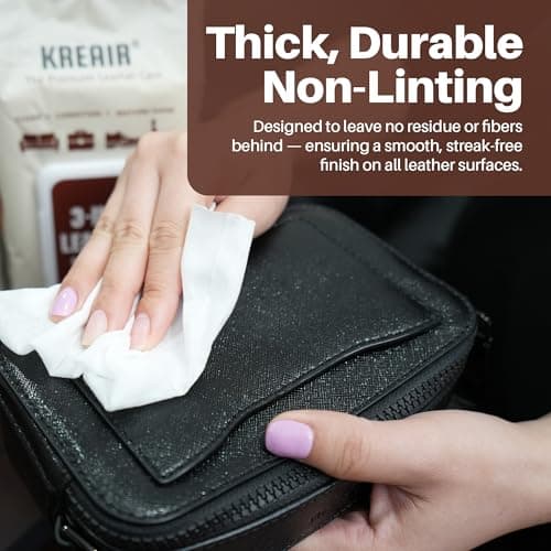 Kreair 3in1 Leather Cleaner Wipes 75 Count, XL 8 x 10 in — view 5
