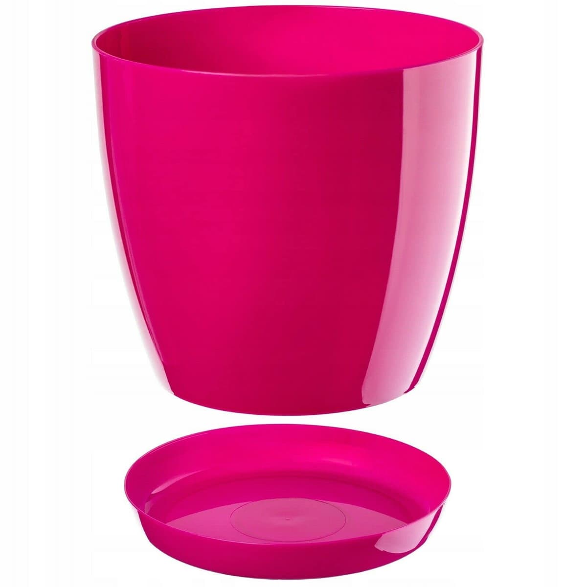 B2C Plant Pot Flower 20 Colours 9 sizes Gloss Plastic Plant Pots Planter Saucer Tray Deco (23 cm/ 9 inch, Red) — view 4
