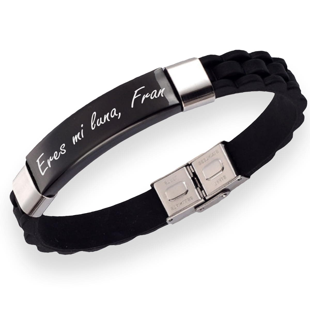 ibera gifts - Pulsera personalizada de acero inoxidable - Regalo Grabado para Hombre Mujer Parejas Amigos - Acabado profesional — view 10
