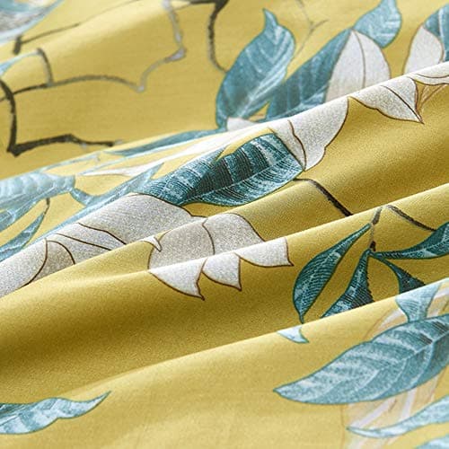 mixinni Duvet Cover California King Size Floral Bird Pattern Cotton Duvet Cover Set with Zipper Closure and Ties for Women and Men, Ultra Soft, Breathable, Easy Care-California King Size — view 4