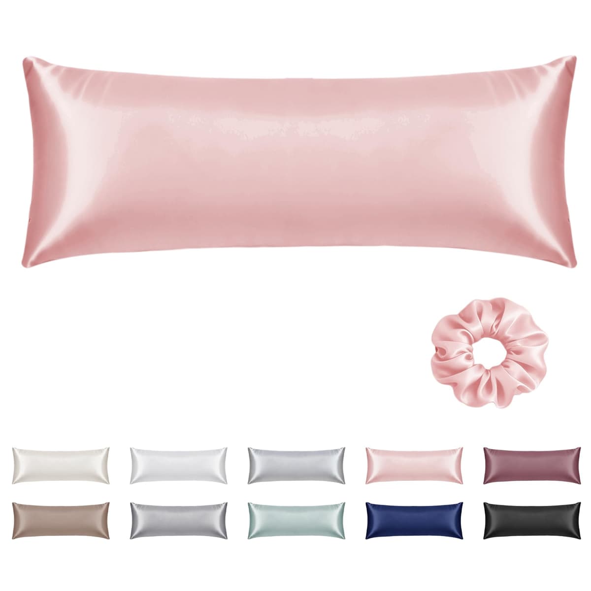 Vielit 2 Pack Satin Pillowcase for Hair and Skin Cooling,Soft as Silk Pillowcase for Hair and Skin,Easier Care than Silk Pillow Case Beige 50x75cm Gifts for Women Envelope & 2 Scrunchies — view 21