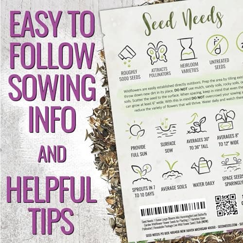 Seed Needs Garden Flower Seeds Large Blooms Mix 1 Ounce Heirloom Bulk Pack — view 2