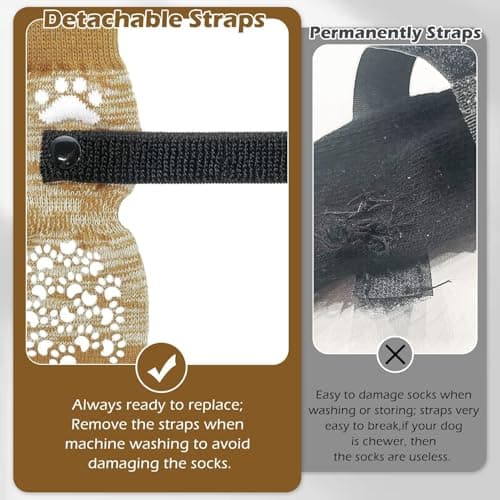 EXPAWLORER Anti Slip Dog Socks to Prevent Licking Paws, Dog Shoes for Hot Pavement, Dog Booties for Small Medium Large Senior Dogs, Traction Control Boots & Paw Protectors for Hardwood Floors — view 5