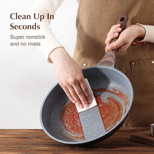 SENSARTE Nonstick Frying Pan Skillet, Swiss Granite Coating Omelette Pan, Healthy Stone Cookware Chef's Pan, PFOA Free (9.5 Inch) — view 3
