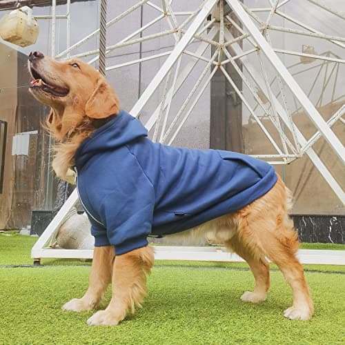 ARUNNERS Large Dog Hoodie Clothes, Blue, 6XL — view 3