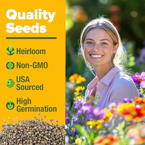 HOME GROWN USA Native Wildflower Seeds Bulk Mix | 49,100+ Non-GMO Annual Flower Seed for Planting | 21 Varieties for Bee & Butterfly Garden Pack | 2 oz — view 2