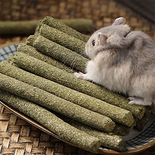 LISSION Timothy Hay Sticks, 100 PCS Molar Sticks, Natural Timothy Grass Chew Toys, for Rabbit, Hamster, Bunny, Guinea Pig, Chinchilla, Small Animal Molar Snacks — view 5