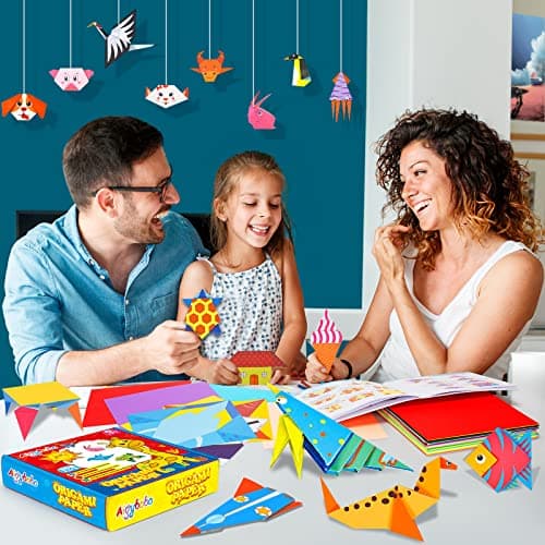 Origami Paper Set, 308PCS Kids Craft Paper Kit with Instructional Book for Girls Age 6,7,8,9,10,11,12, Art Projects Supplies for School Class Craft Lessons- Christmas Birthday Gifts for Boys&Girls — view 6