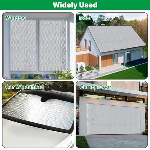 winemana Window Insulation Roll, 59IN x 8FT Reflective Heat Shield Bubble Film, Double-Sided Aluminum Foil Insulation, Weatherproof Garage Door Cover for Windows, RV, Basement, Winter & Summer — view 3