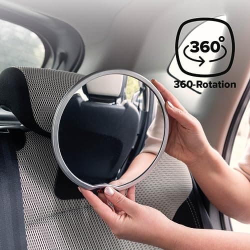 Diono Baby Car Mirror 2 Pack, Includes Safety Car Seat Mirror for Rear Facing Infant & See Me Too Rear View Baby Mirror Both Fully Adjustable with Wide Crystal Clear View, Shatterproof, Crash Tested — view 3