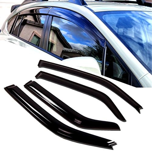 TuningPros WD-412 Tinted Smoke Out-Channel Window Visor Deflector Rain Guard 4-pc Set