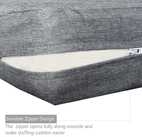 youngseahome Patio Seat Cushion Covers,Washable Slip Covers Replacement,Waterproof Outdoor Furniture Chair Cushion Pillow Seat Cover for Couch,Garden,Sofa,Gray,22"×20"×4"(4 Covers Only) — view 5