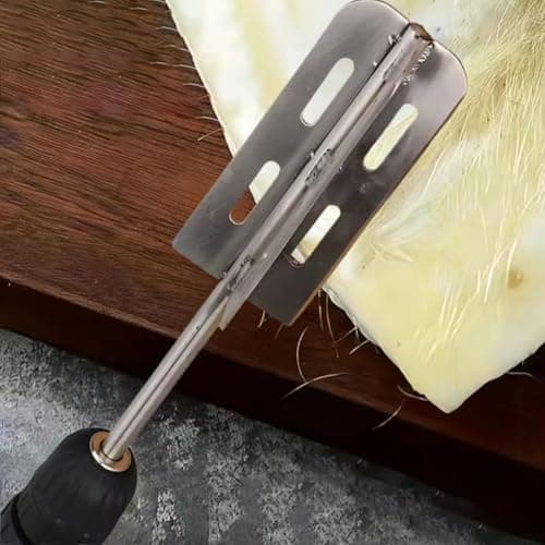 BLUEZURA Pig Hair Removal Tool for Power Drill - Livestock Hair Scraper, Pig Hair Remover with Metal Blade, Labor-Saving Efficient Hair Removal Tool for Pigs Sheep Cattle (1pc) — view 3