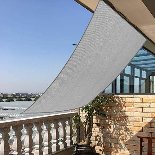 HOMA 8' x 20' Grey Rectangle Sun Shade Sail Canopy, 95% UV Blockage Awning Shelter Fabric Cloth Screen for Patio Outdoor Backyard - Heavy Duty Commercial Grade (Custom Size - Made in USA) — view 4
