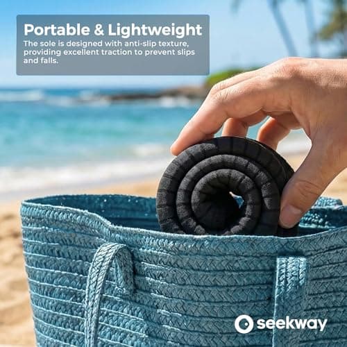 SEEKWAY Water Shoes Women Men Adult Quick-Dry Aqua Socks Barefoot Non Slip for Beach Swim River Pool Lake surf Black SK002(U) — view 5