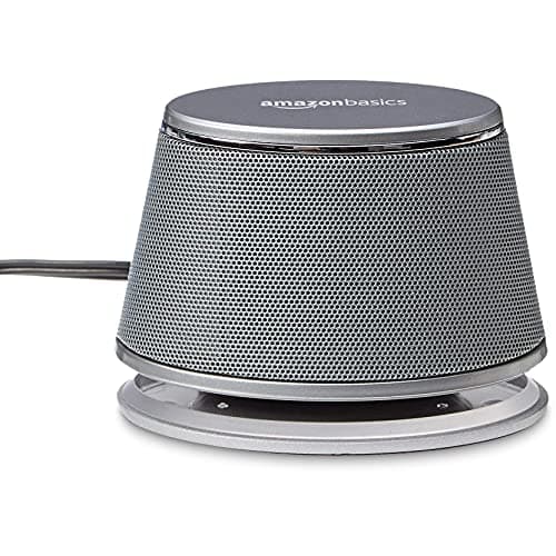 Amazon Basics Stereo 2.0 Speakers for PC or Laptop with Volume Control, 3.5mm Aux input, USB-Powered, 1 Pair, Silver — view 4