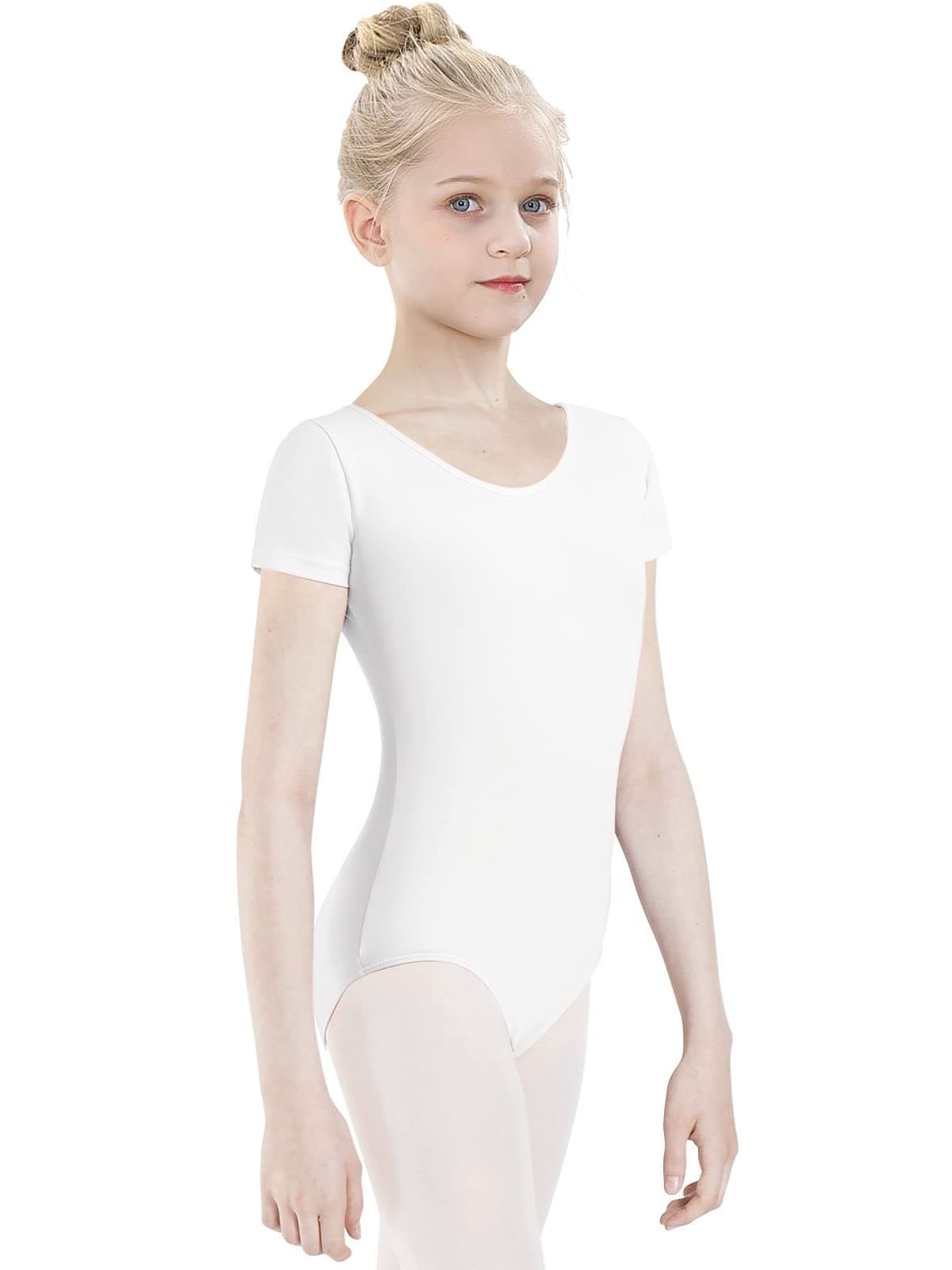 tanzdunsje Maillot de ballet Maillot de baile para niñas mujeres Leotardos de gimnasia de algodón de manga corta talla 100-170 — view 8