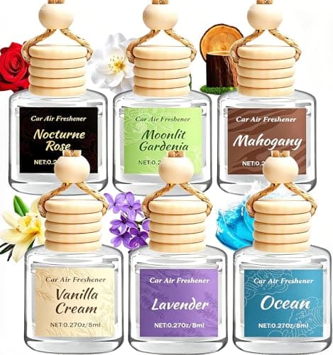 Vetuslumen 6 Pack Car Air Freshener - Mothers Day Gift for Her, Hanging Air Freshener Essential Oil Diffuser, Romantic Car Scents Cute Auto Decor Birthday Gifts for Women/Men