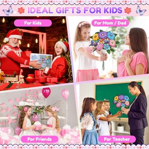 Crafts for 7 8 9 10 11 12 Year Old Girl Gift Ideas: Diamond Painting Gifts for 8-12 Year Old Girls Boys, DIY Butterfly Bouquet Making Diamond Art Kits for Kids Teens Adults Cadeau Fille 8-10 Ans — view 5