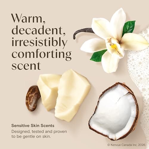 Aveeno Daily Moisturizing Body Wash with Cocoa Butter Vanilla Scent & Soothing Prebiotic Oat, Provides Long-Lasting Hydration for Sensitive Skin, Hypoallergenic, Paraben-Free, 532 mL — view 3
