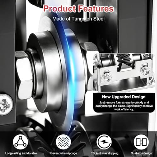 Dual-Mode Wire Stripping Machine,Manual Hand Crank & Electric Drill Powered,Adjustable for 1-25mm Cables, 4 Incoming line entrances,Industrial Alloy Blades,Spare Blades,Wrench Accessories,Rust-Proof — view 2