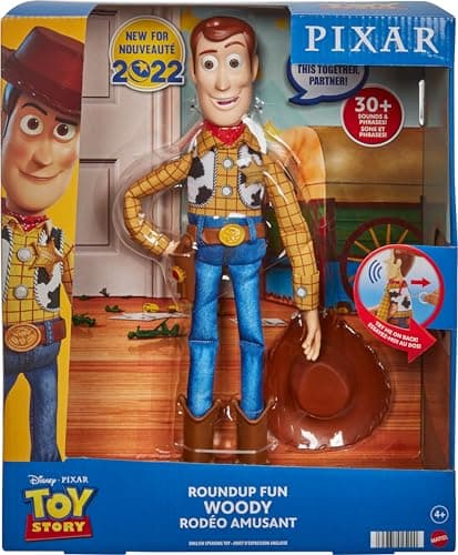 Mattel Disney Pixar Toy Story Talking Woody Action Figure & Accessory, Roundup Fun 12-inch Collectible with 30+ Sounds & Phrases — view 5