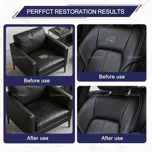Leather Repair Patch Tape Kit, Self Adhesive Leather Repair for Furniture, Couch, Sofa, Car Seats,Office Chair,Vinyl Repair Kit.3.1inx60in,Black — view 3