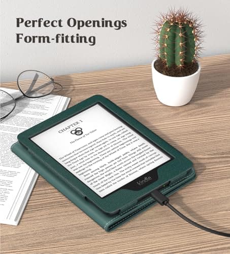 MoKo Case Fits All-New 6" E-reader(11th Generation, 2024/2022)(10/8th Gen,2019/2016),Ultra Lightweight PU Shell Cover with Auto Wake/Sleep for Ebook 2024,Not for Kobo Aura 2/Remarkable, Midnight Green — view 7