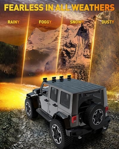 NAOEVO 7 inch LED Light Bar, 240W 24,000LM Offroad Fog/Driving Lights LED Pods with Spot Flood Combo Beam, Waterproof LED Work Lights for Truck Boat UTV ATV, 2 Pack (Amber) — view 4