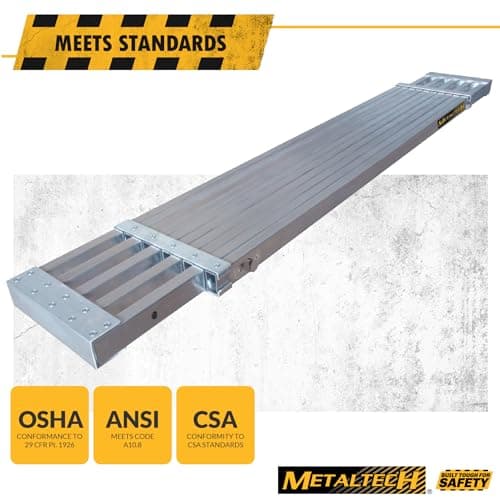 Metaltech M-PEP7000AL Telescopic Aluminum Plank Board, 6 to 9-ft. Adjustable Work Platform for Step Ladders and Sawhorses, Work Plank, Ladder Accessory, and Scaffold Tool for Home Improvement — view 2