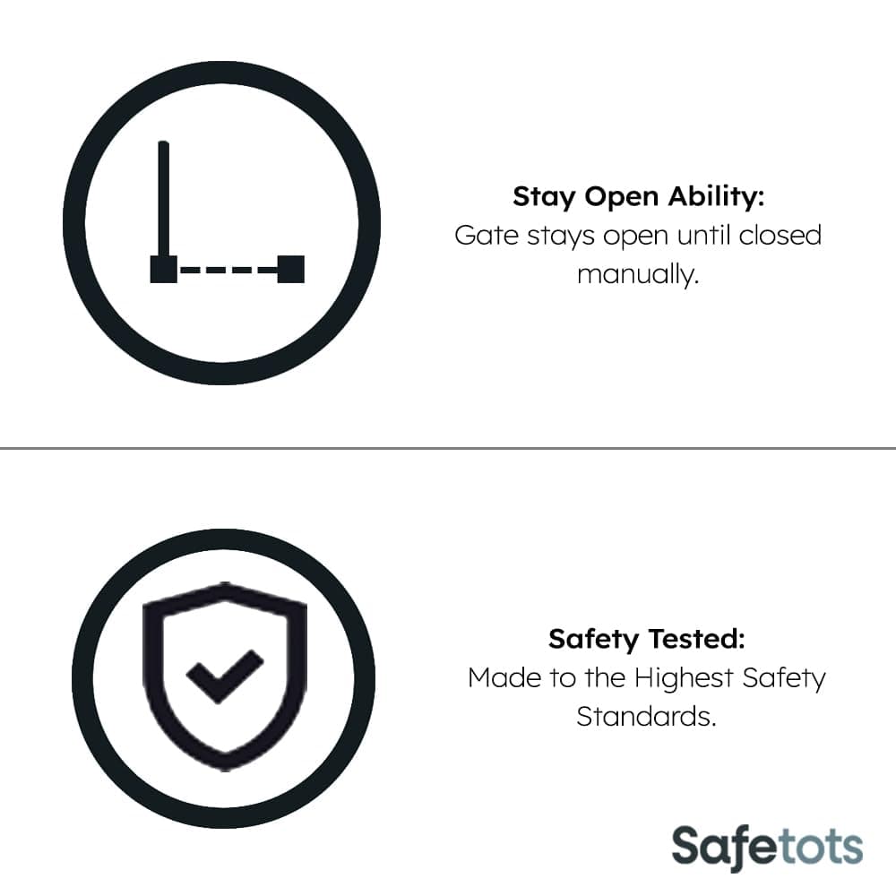 Safetots Extra Wide Hallway Gate, 122cm - 128cm, Matt Grey, Pressure Fit Baby Gate, Safety Barrier for Hallways and Wide Spaces, Easy Installation — view 5