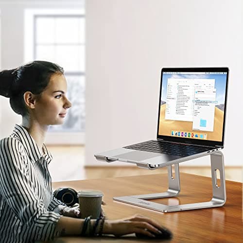 BESIGN LS03 Aluminum Laptop Stand, Ergonomic Detachable Computer Stand, Notebook Riser, Laptop Mount Compatible with Air, Pro, Dell, HP, Lenovo More 10-15.6" Laptops, Silver — view 6