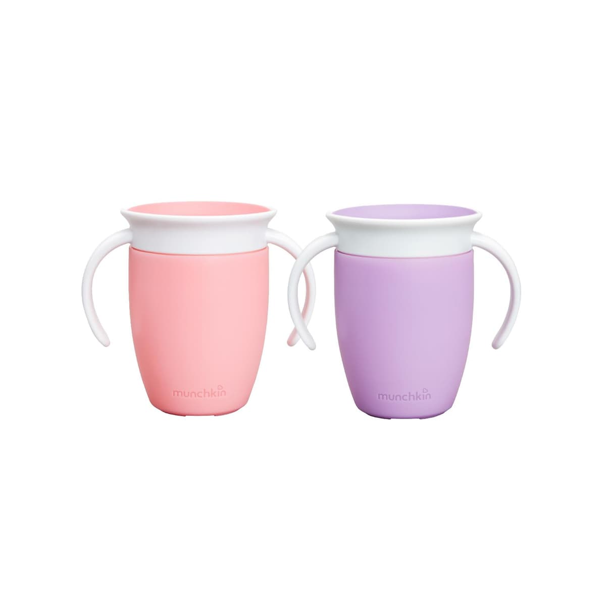 Munchkin Miracle 360 Sippy Cup | Trainer Toddler Cup | BPA Free Baby & Toddler Cups w.Handles | Non Spill | Dishwasher Safe Baby Cup | Leakproof | 6+ Months | 7oz/207ml | 2 Pack |Pink/Purple — view 6