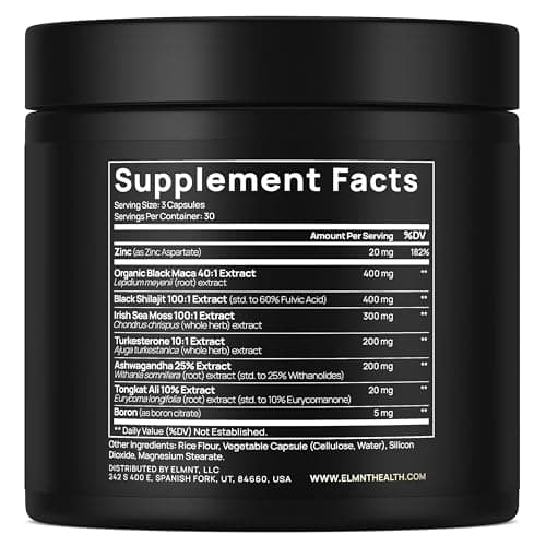 ULTRA MALE® Premium Testosterone Booster for Men w. 100:1 Shilajit, 40:1 Black Maca, Ashwagandha 25%, Tongkat Ali 10% - Clinical Strength Male Enhancing Testosterone Supplement for Men Health Libido+ — view 6