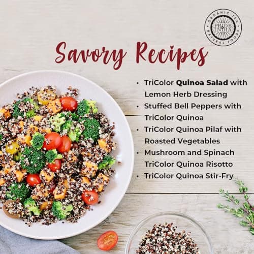 Pride Of India - Natural Three Color Bolivian Royal Quinoa - Protein Rich Whole Grain Jar, 3 pound (1.5 Kilo) Jar (2.2 Pound + 50% Extra Free = 3 Pounds Total) — view 4