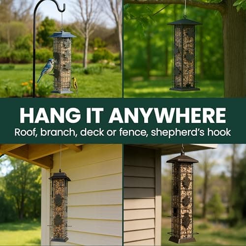 Perky-Pet 336-1SR Squirrel-Be-Gone Bird Feeder, 2LB Squirrel Proof Outdoor Wild Bird Feeder with Weight-Activated Perches — view 5