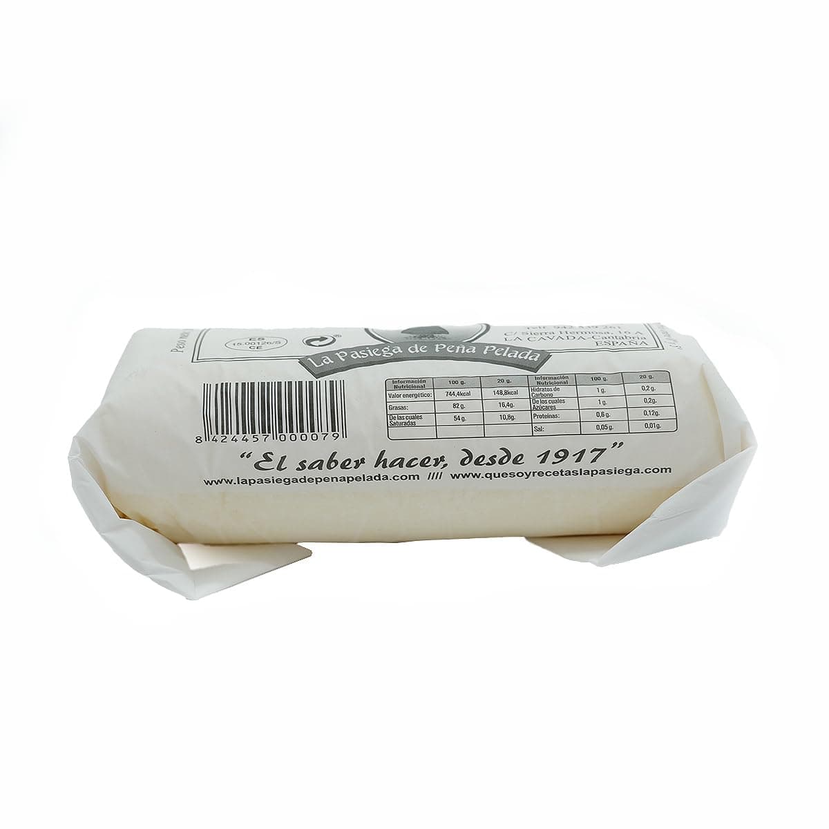 LA PASIEGA DE PEÑA PELADA Mantequilla Artesanal, Rulo de 500 gr (aprox) en Papel Sulfurizado, 82% Materia Grasa, Sabor Tradicional y Natural - Origen Cantabria — view 2