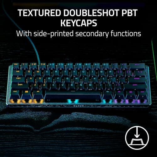 Razer Huntsman V3 Pro Mini 60% Esports Gaming Keyboard: Analog Optical Switches with Rapid Trigger & Adjustable Actuation - Onboard Adjustments - Dual-Purpose Mod Keys - Doubleshot PBT Keycaps - Black — view 6